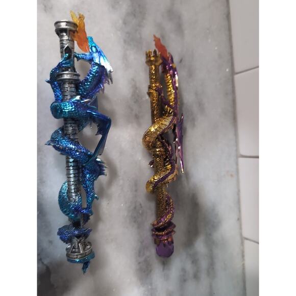 The Hamilton Collection Wands Of Wonder, Lot Of 4, Magical Dragon Wands, Flaw - Picture 10 of 10